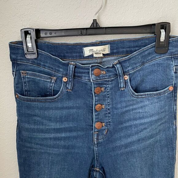 Madewell 9" Mid-Rise Skinny Jeans Button-Front Edition Size 26 - Picture 3 of 9
